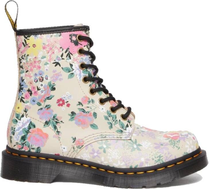 Dr. Martens Floral Mash Up Parchment Beige Laarzen Multicolor Dames