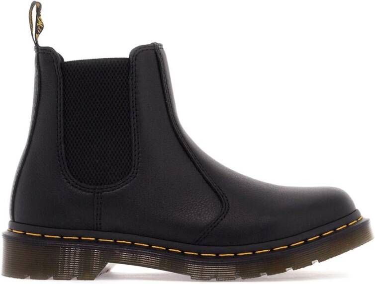 Dr. Martens Gehamerd Virginia Leren Chelsea Enkellaarzen Black Dames