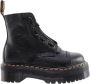 Dr. Martens Gehamerde Leren Enkellaarzen Zwart Dames - Thumbnail 1