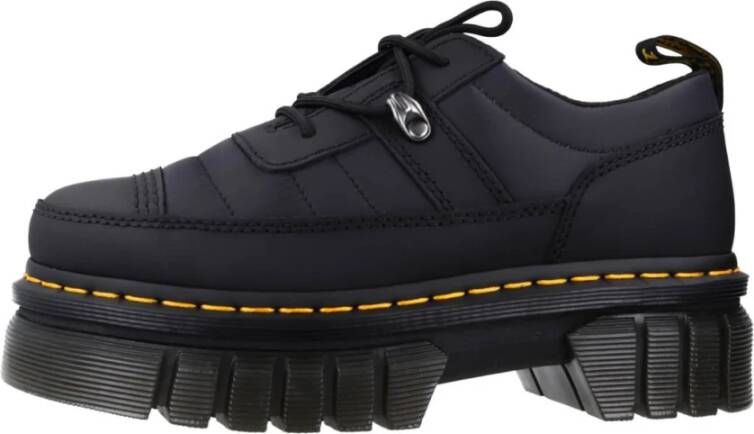 Dr. Martens Gestikte Veterschoenen Black Dames