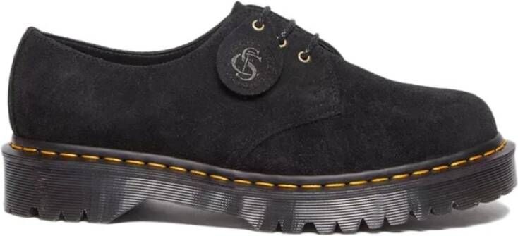 Dr. Martens Getuft Zwart Suède 3-Gaats Schoen Black Heren