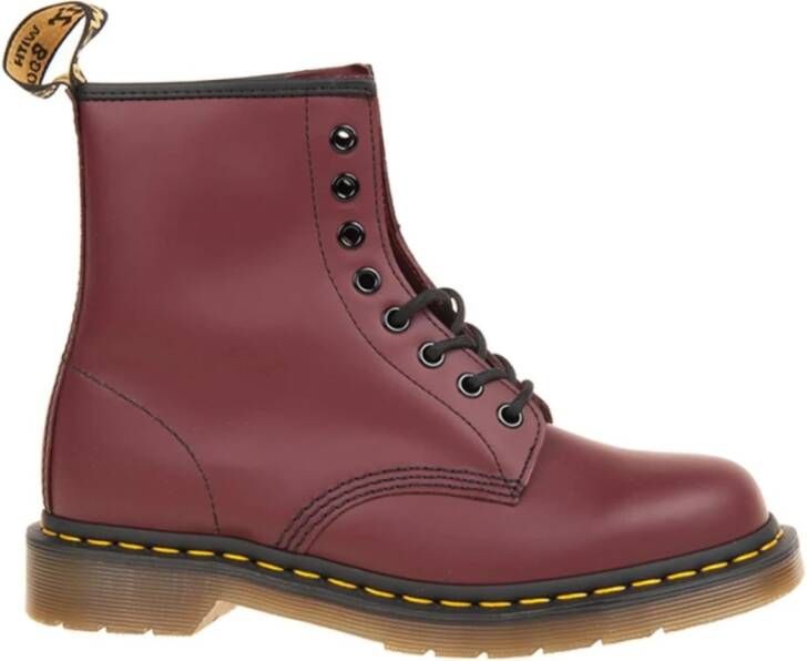 Dr. Martens Gladde Kersenrode Leren Laarzen Red Heren