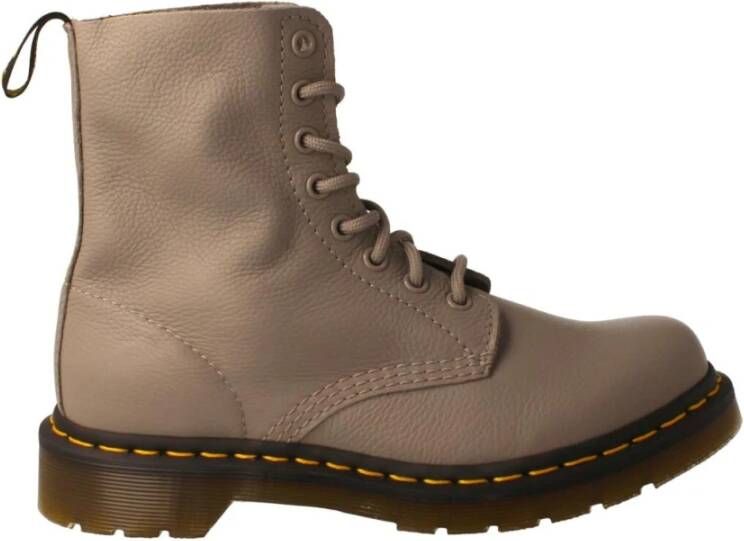 Dr. Martens Enkellaarzen met gele stiksels Gray Dames