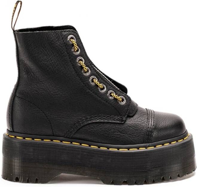 Dr. Martens Zwarte Leren Veterschoenen voor Vrouwen Black Dames