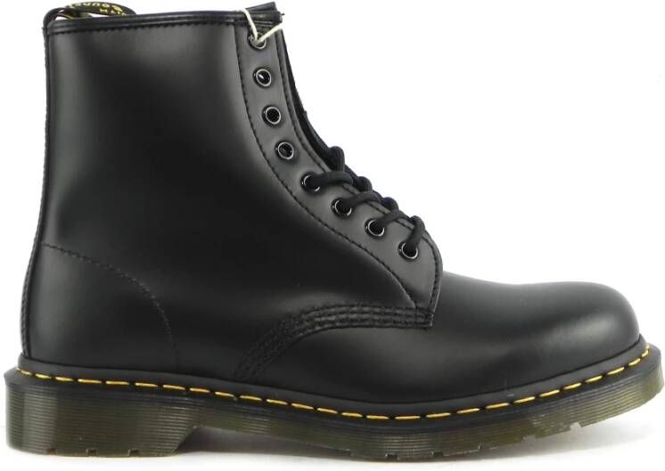 Dr. Martens Leren laarzen met gele contraststiksels Black Heren