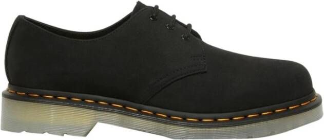 Dr. Martens Premium Leren Platte Schoenen met Transparante Zool Black Dames