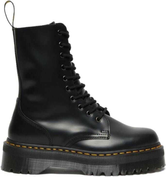 Dr. Martens Jadon Hi Laarzen Leren Bovenwerk Hittebestendig en Gestikt Black Dames