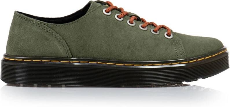 Dr. Martens Khaki Groene Suède Veterschoenen Green Dames