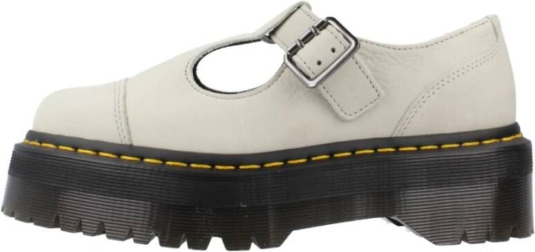 Dr. Martens Klassieke Leren Platte Schoenen voor Vrouwen White Dames