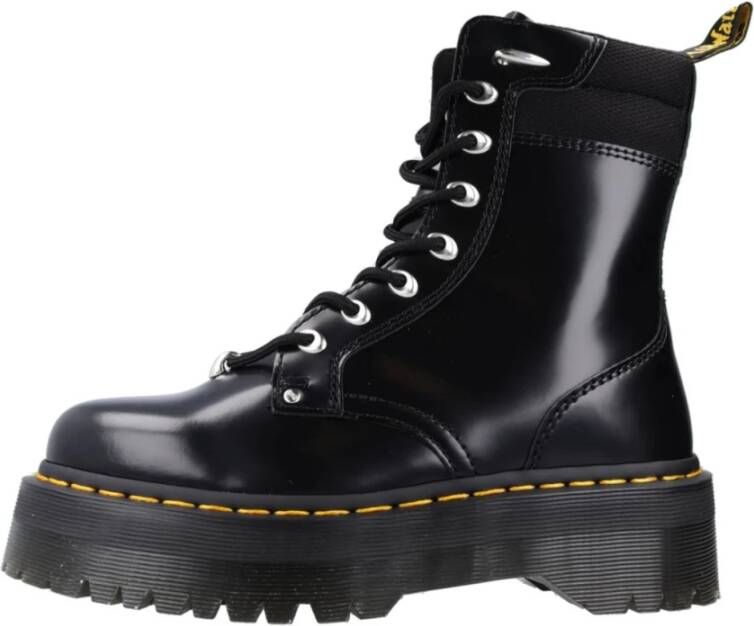 Dr. Martens Leren Enkellaarzen Street Style Rubberen Zool Vetersluiting Black