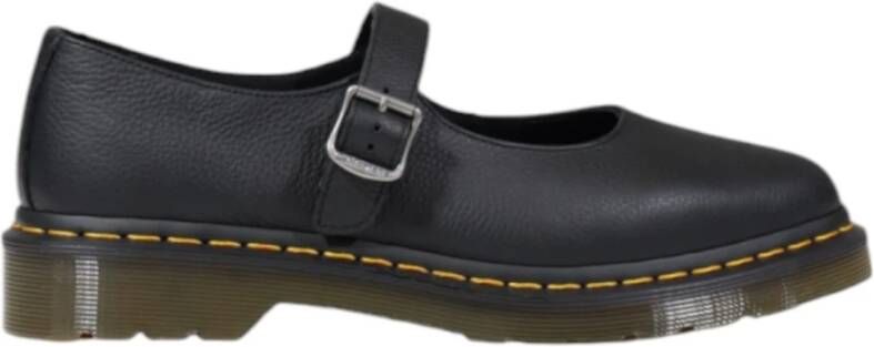 Dr. Martens Zwarte leren instappers met gesp Black Dames