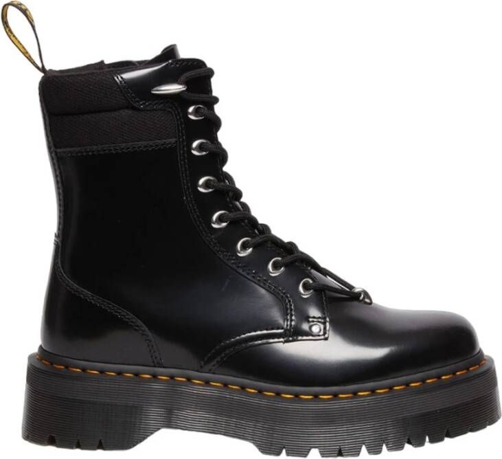 Dr. Martens Leren Enkellaarzen Street Style Rubberen Zool Vetersluiting Black