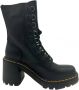 Dr. Martens Leren Plateau Enkellaarzen met Uitlopende Hak Black Dames - Thumbnail 1