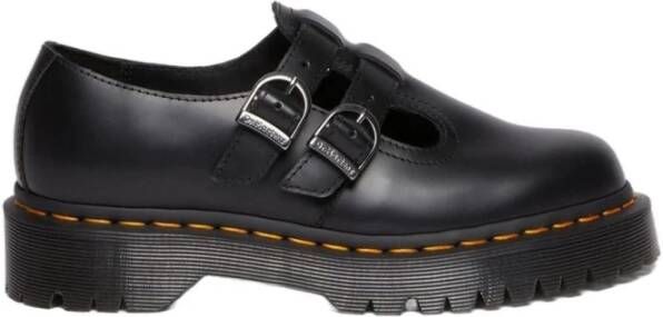 Dr. Martens Zwarte Leren Loafers met Verstelbare Bandjes Black Dames