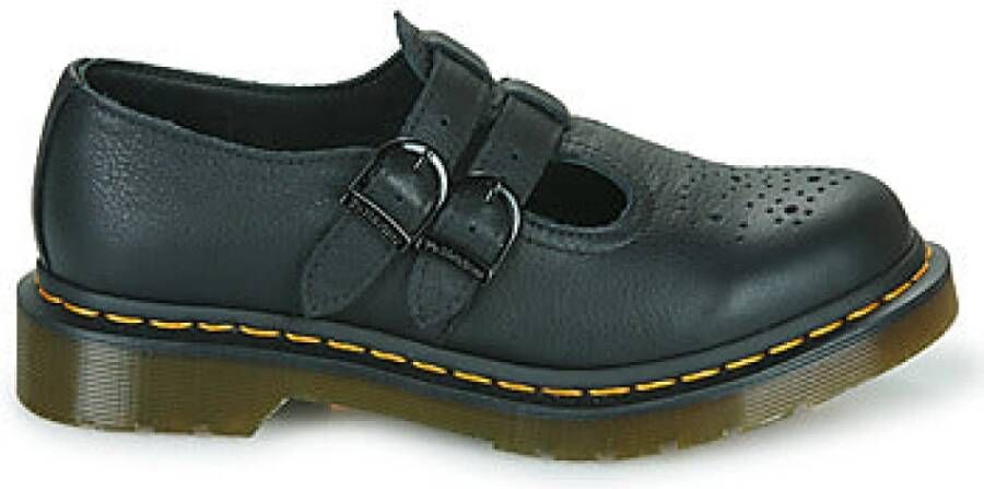 Dr. Martens Zwarte leren Mary Jane schoen met luchtkussen zool Black Dames