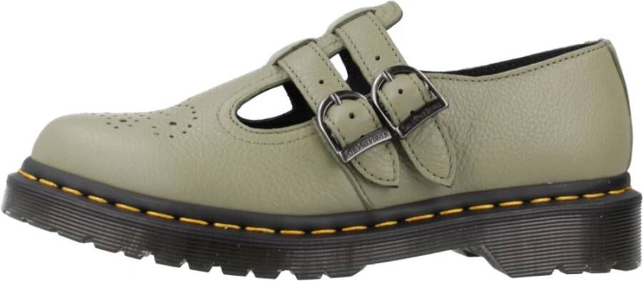 Dr. Martens Mary Jane Platte Schoenen Green Dames