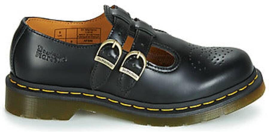 Dr. Martens Stijlvolle platte schoenen met versierde neus Black Dames