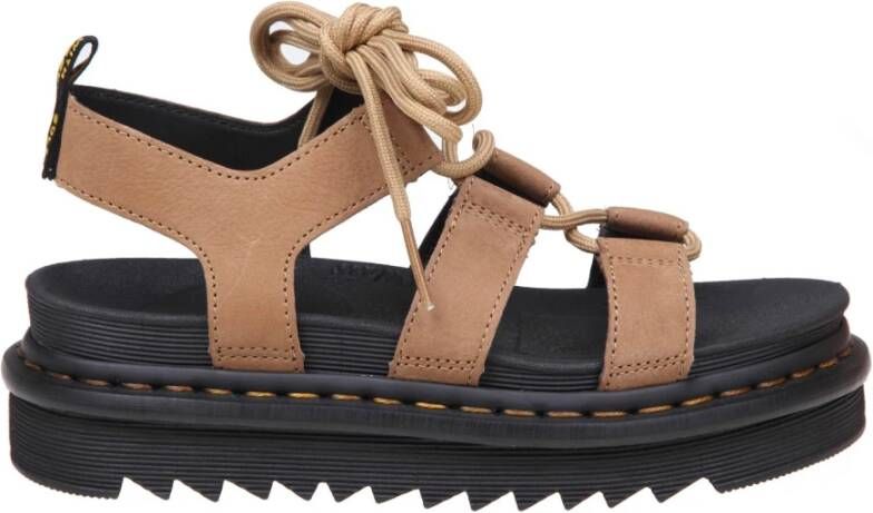 Dr. Martens Nubuck Savannah Sandalen met Vetersluiting Brown Dames