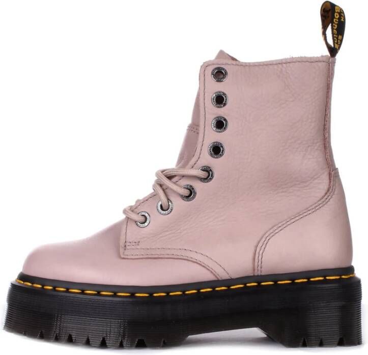 Dr. Martens Roze Leren Rits Enkellaarzen Pink Heren