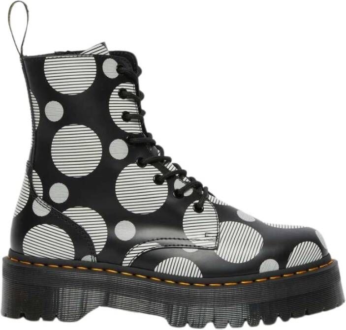 Dr Martens Jadon Polka Dot Smooth Leather Platform Boots Dr. Martens Zwart Dames