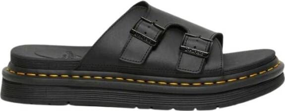 Dr. Martens Zwarte Leren Sandalen met Quad-zool Zwart Heren