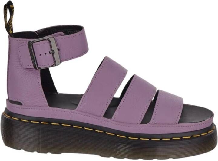 Dr. Martens Stijlvolle platte sandalen voor vrouwen Purple Dames