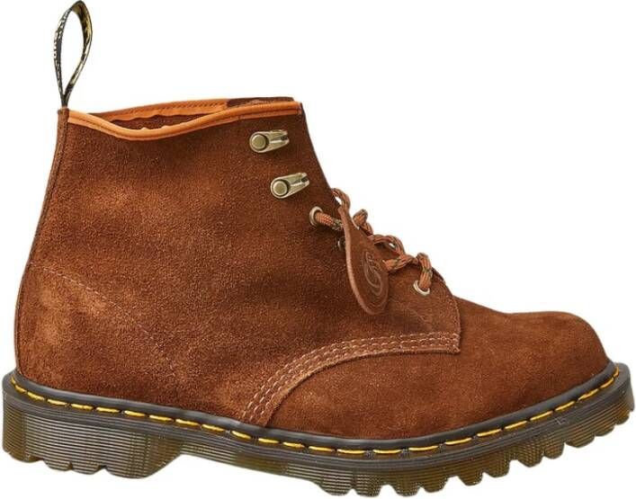 Dr. Martens Suède Veterschoenen met Geribbelde Zool Brown Heren