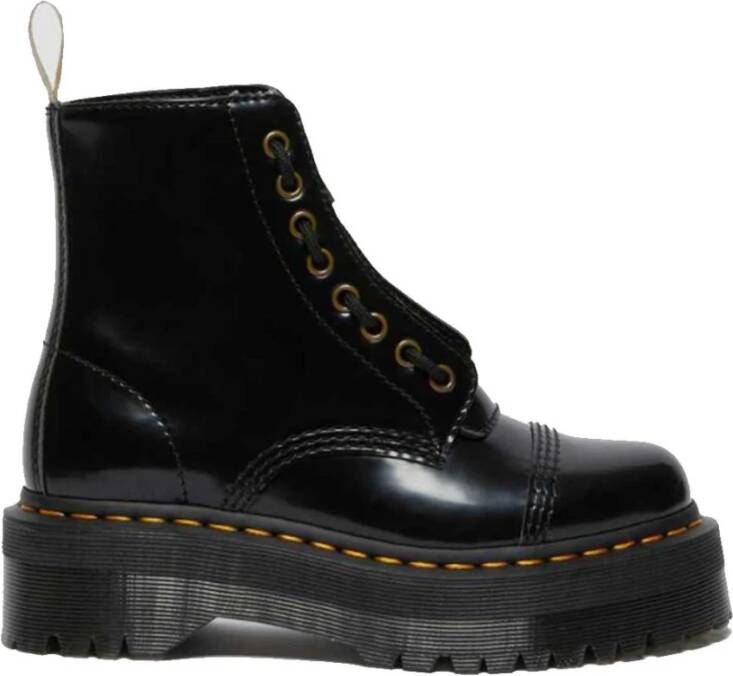 Dr. Martens Vegan Enkellaarzen met Glanzende Afwerking Black Dames