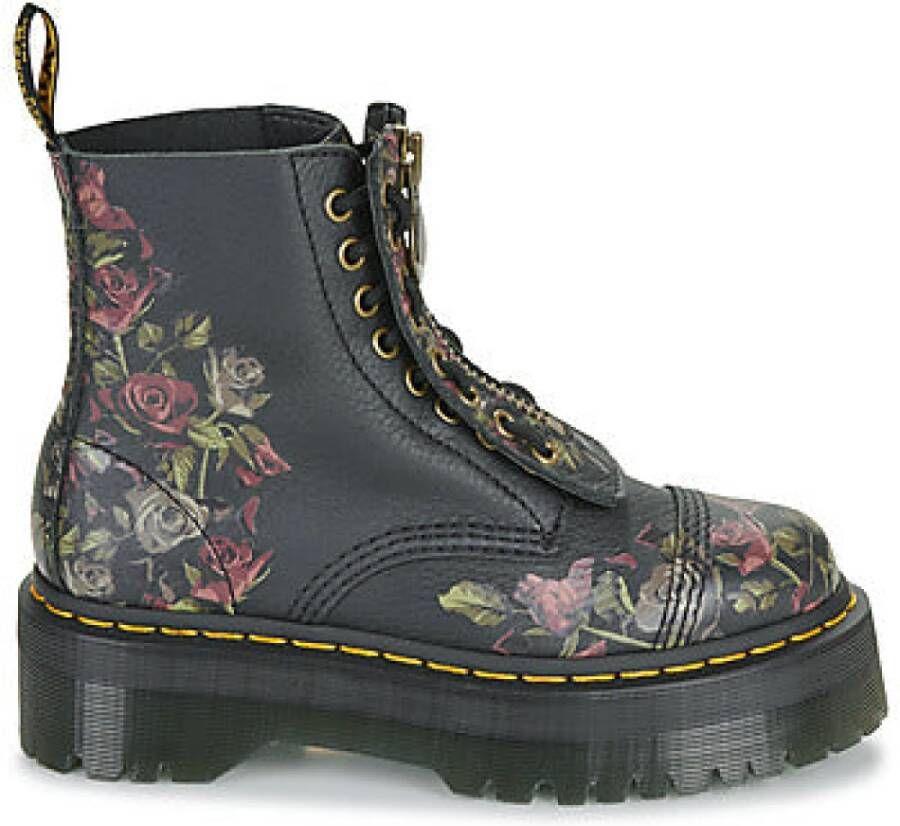 Dr. Martens Vervallen Rozen Klassieke Zwarte Enkellaarzen Black Dames