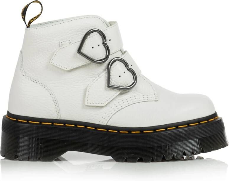 Dr. Martens Witte Leren Plateau Schoenen White Dames