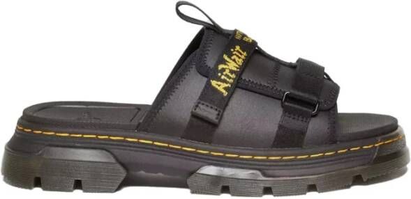 Dr. Martens Zwarte Sandalen met Contraststiksels Black Heren