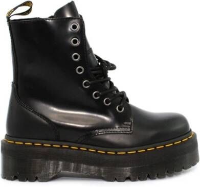 Dr. Martens Zwart Gepolijst Leren Enkellaarsje Black Heren