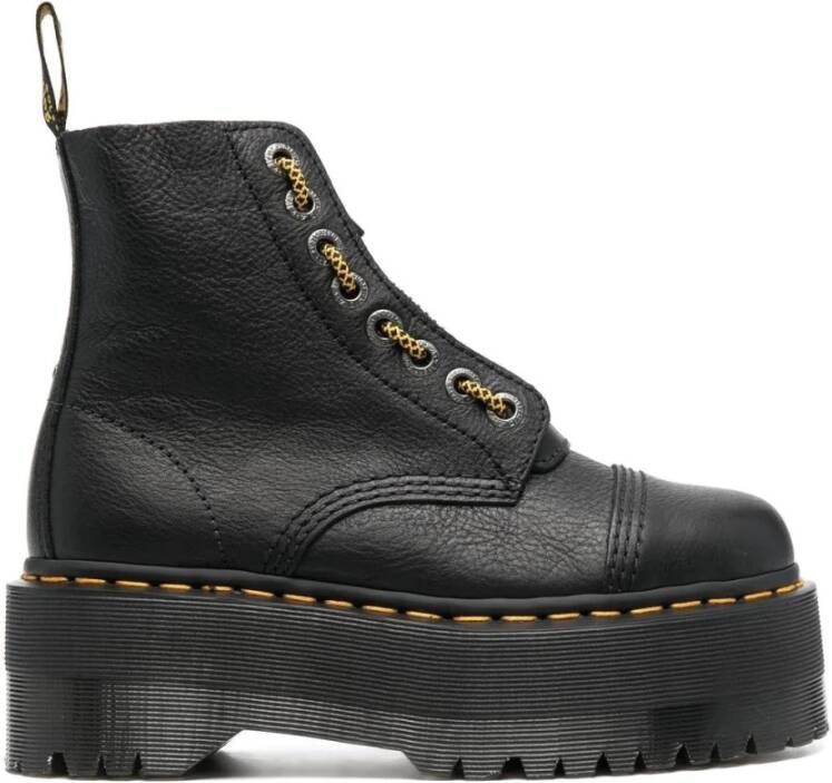 Dr. Martens Zwarte Leren Veterschoenen voor Vrouwen Black Dames