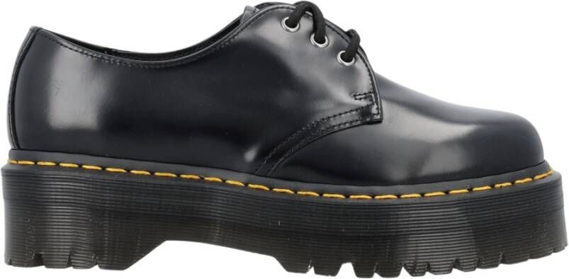 Dr. Martens Zwarte Gesloten Quad Veterschoenen Black Dames