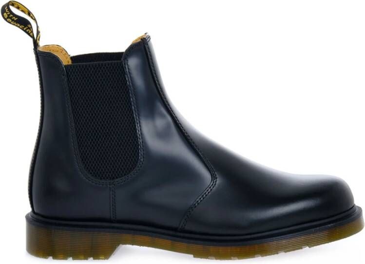 Dr. Martens Zwarte Leren Laarzen met Elastische Inzetstukken Black