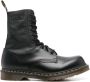 Dr. Martens Zwarte leren Anfibio laarzen met gele stiksels Black Heren - Thumbnail 1