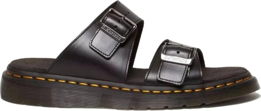 Dr. Martens Zwarte Leren Aniline Pantoffels Black Heren