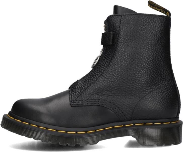 Dr. Martens Zwarte Leren Front Zip Laarzen Black Dames