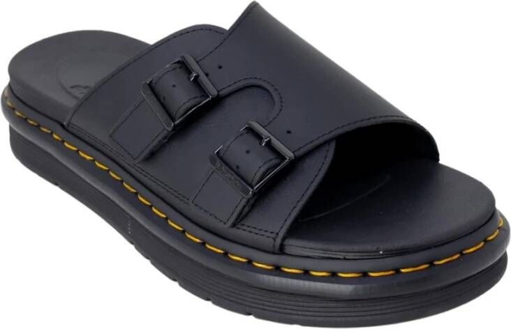 Dr. Martens Zwarte Leren Sandalen met Quad-zool Black Heren