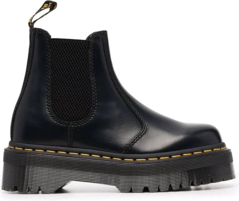 Dr. Martens Zwarte Leren Platform Chelsea Laarzen Black Dames