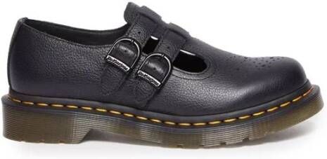 Dr. Martens Zwarte leren platte schoenen damescollectie Black Dames