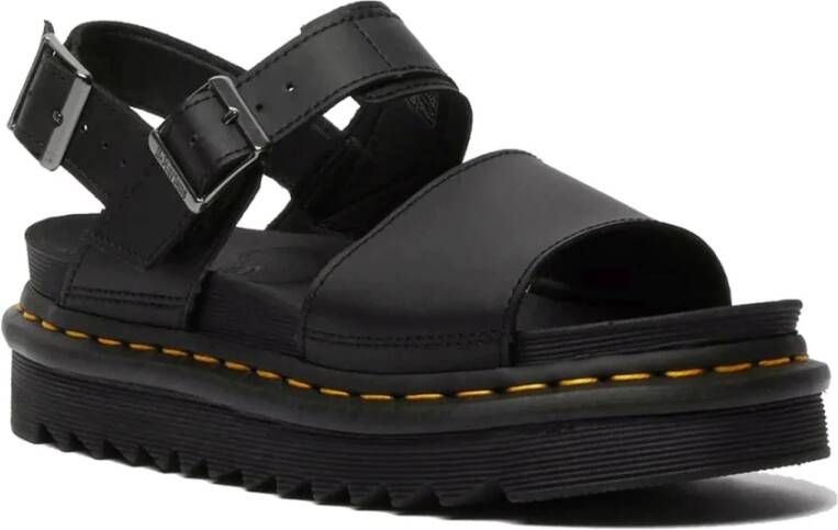 Dr. Martens Zwarte Platte Hydro Sandalen Black Dames