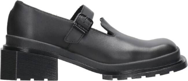 Dr. Martens Zwarte platte schoenen met Wanama-leer Black Dames