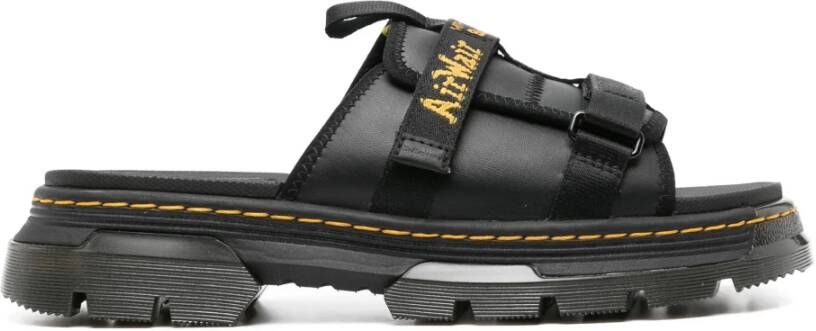 Dr. Martens Zwarte Sandalen met Contraststiksels Black Heren