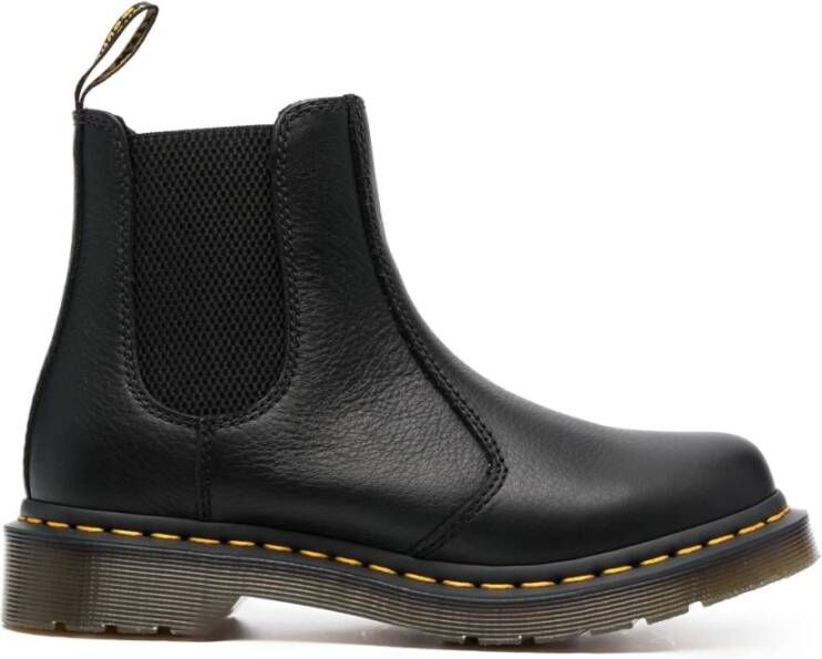 Dr martens 2976 Black Virginia Zwart Leer Chelsea boots Dames