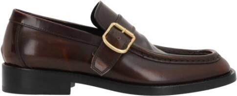 Dries Van Noten Bruine Vintage Leren Loafers Brown Dames