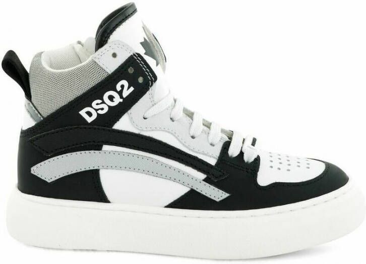 Dsquared2 551 Sneakers Mid Box Sole Lace Black white grey Wit Heren