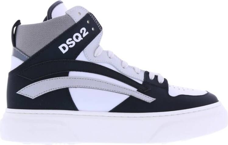 Dsquared2 551 Sneakers Mid Box Sole Lace Black white grey Wit Heren