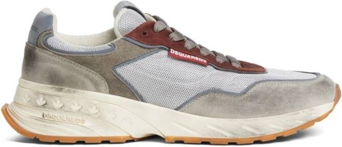 Dsquared2 Beige Sneakers met Grijze Mesh Panelen Multicolor Heren