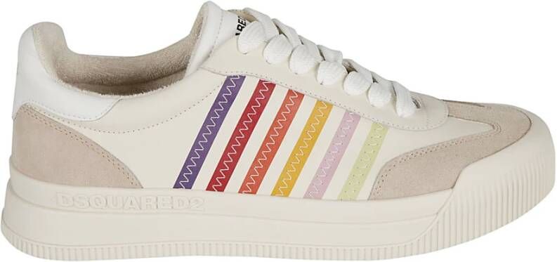 Dsquared2 Beige Sneakers met Streep Detail Multicolor Heren